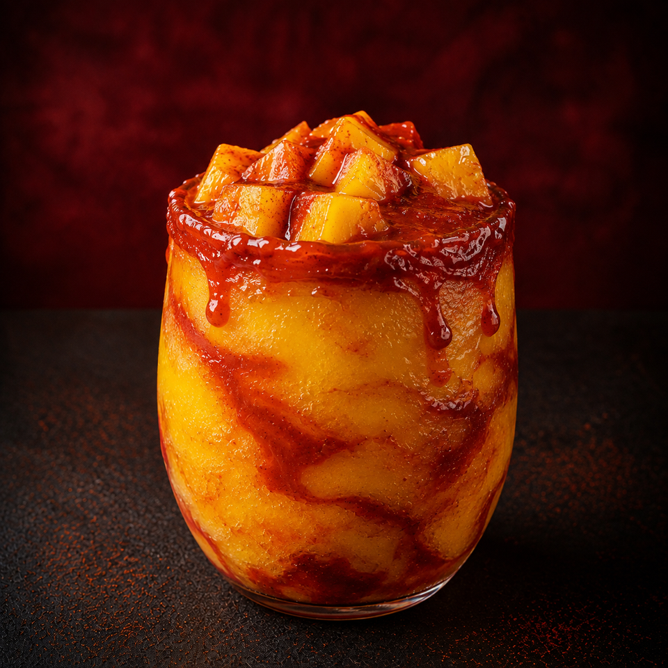 Chamoyada de mango con Chamoy y borde de Escarchadito