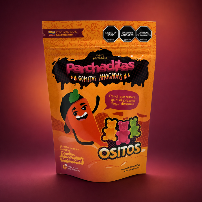 Gomitas ahogadas Ositos sobre fondo vino