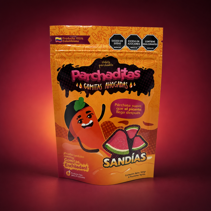 Gomitas ahogadas Sandía sobre fondo vino