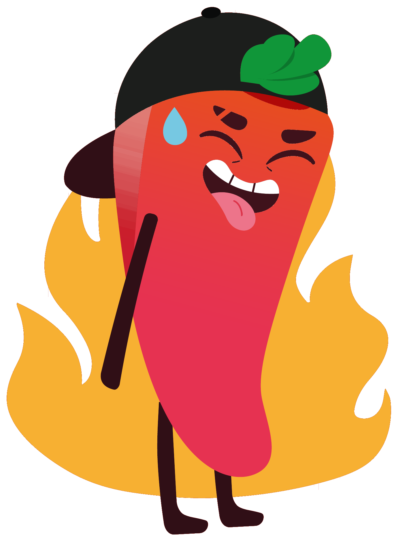 Chilito envuelto en fuego representando el sabor picante